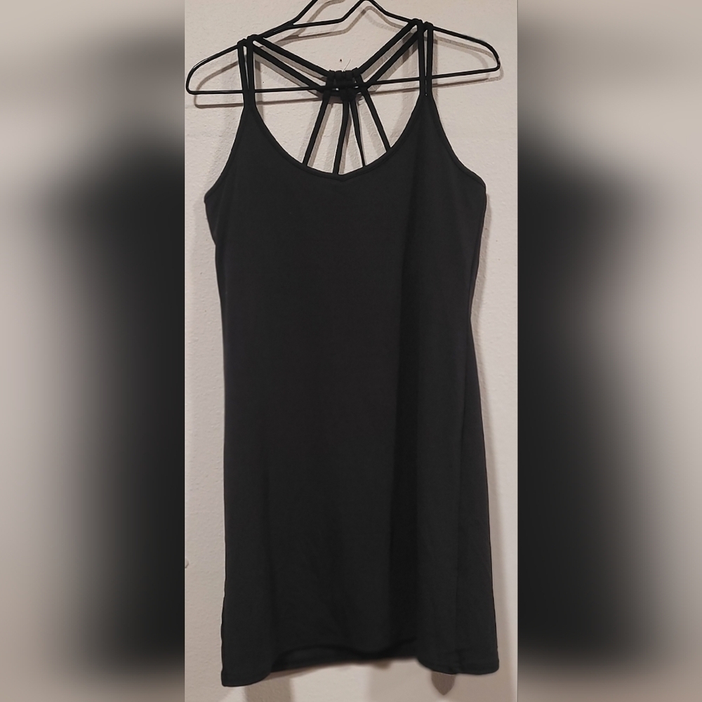 Sierra Designs Black Slip Dress with Criss-cross Spaghetti Straps Sz Medium